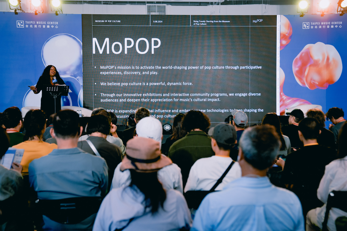 Michele Smith 於「TMEX 臺北音樂博覽會」論壇分享 MoPOP 經營理念。