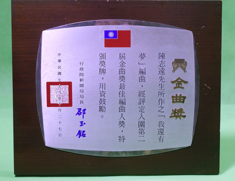 金曲獎〈我還有夢〉評定入圍第二屆金曲獎最佳編曲人獎